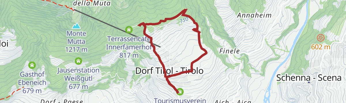 Route map: Escursione al Farmerkreuz